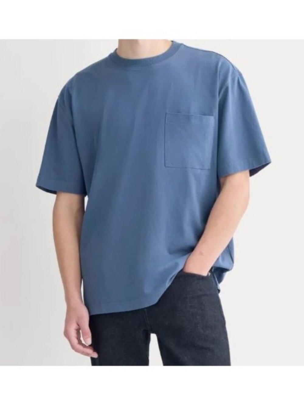 Everlane The Oversized Midweight Tee Vintage Indigo Blue Size Large NWT